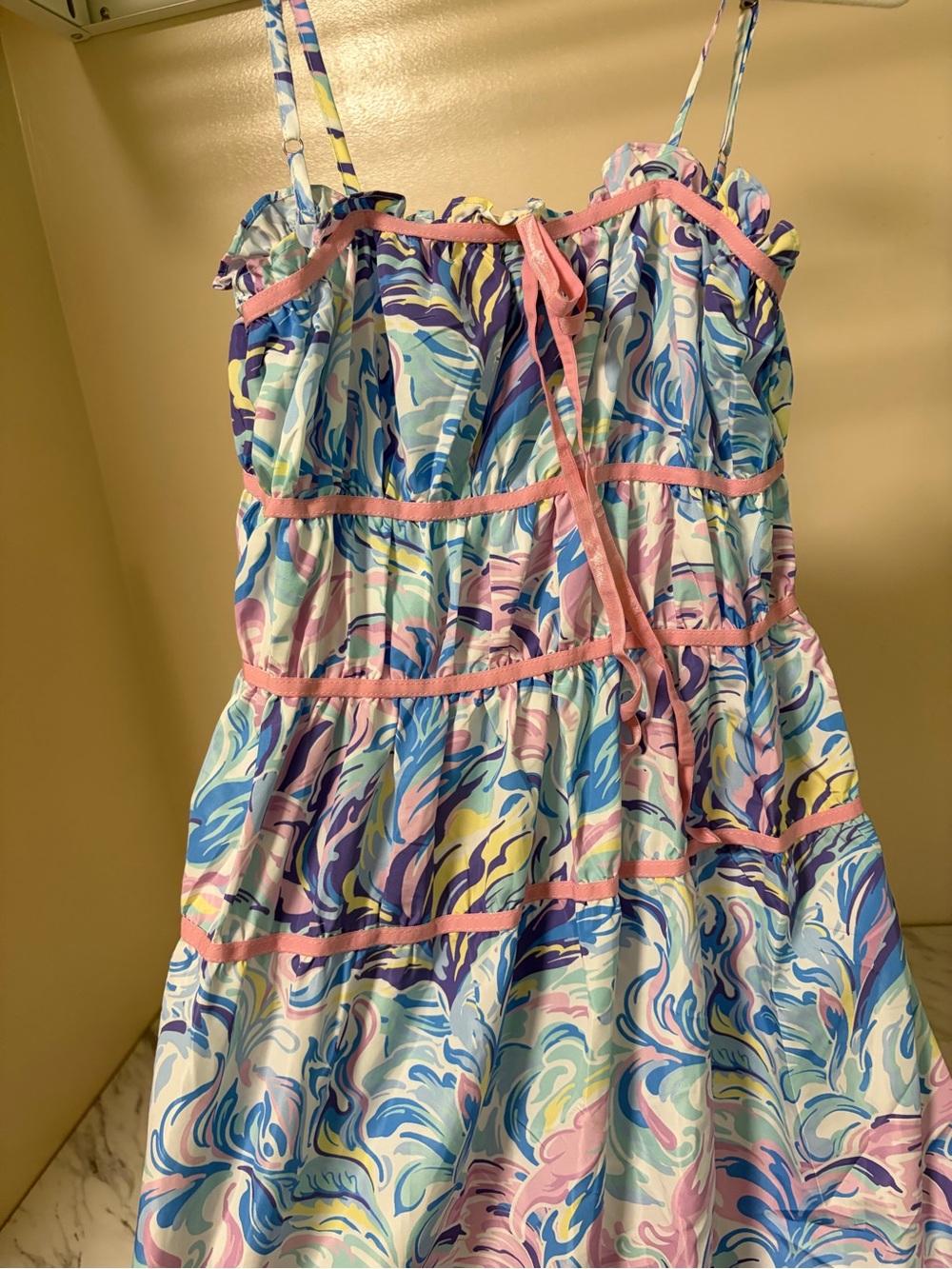 NWT Simply Southern Pastel Swirl Midi Dress- Women’s Large